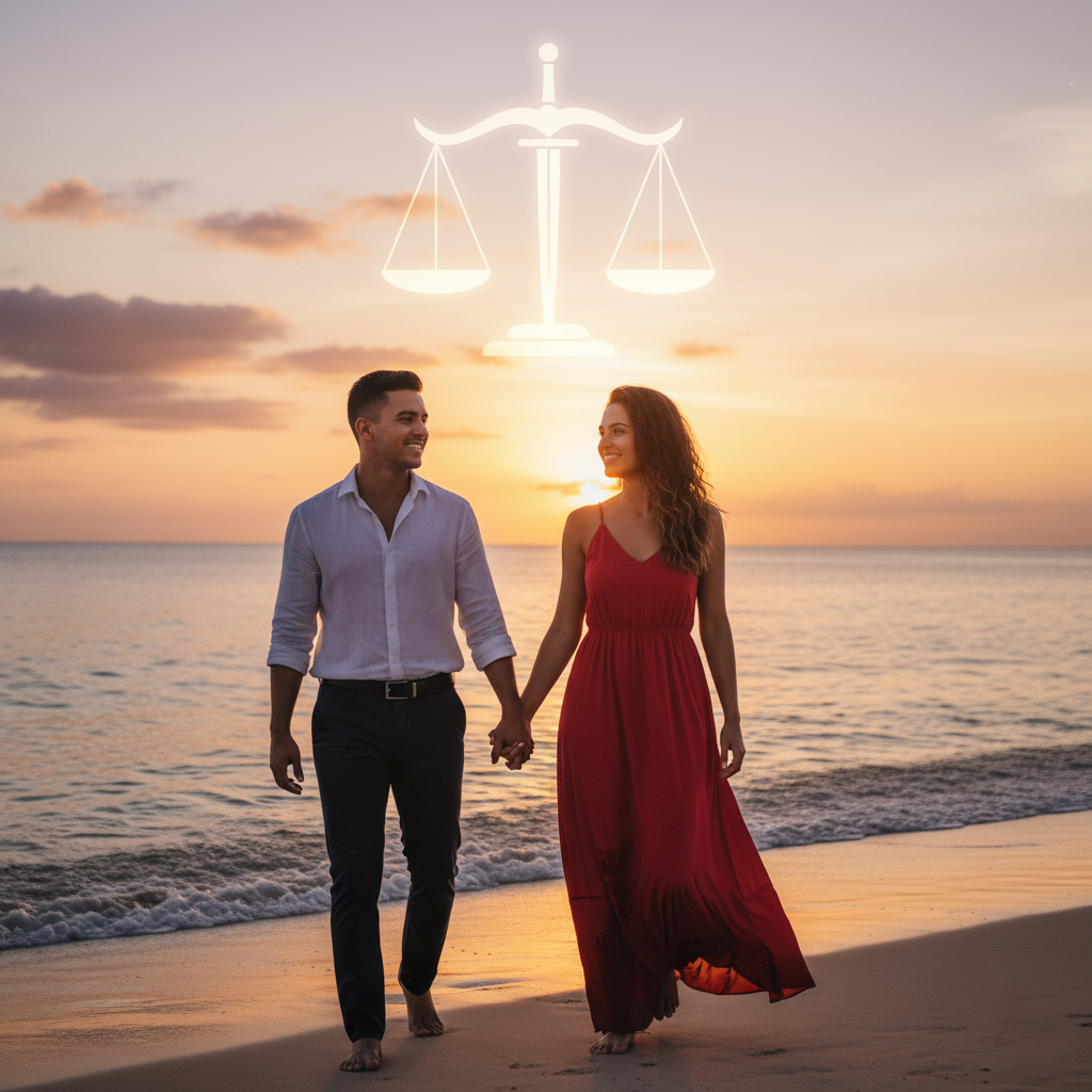 Pareja joven de aspecto latino, tomada de la mano, representando el matrimonio de hecho en Panamá, con fondo en la playa.