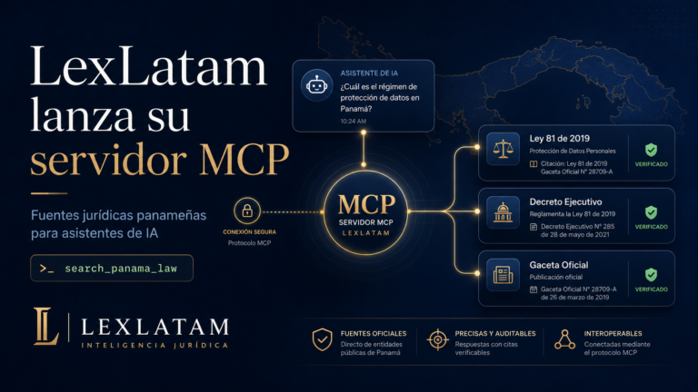 LexLatam MCP server connecting an AI assistant to verified Panamanian legal sources, including laws, decrees, and the Gaceta Oficial.
